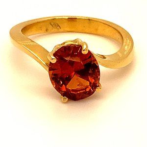 Spessartine 5.15ct Solid 18K Yellow Gold Ring